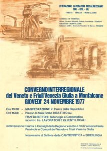 1977 manifestazione e convegno inter regionale a Monfalcone