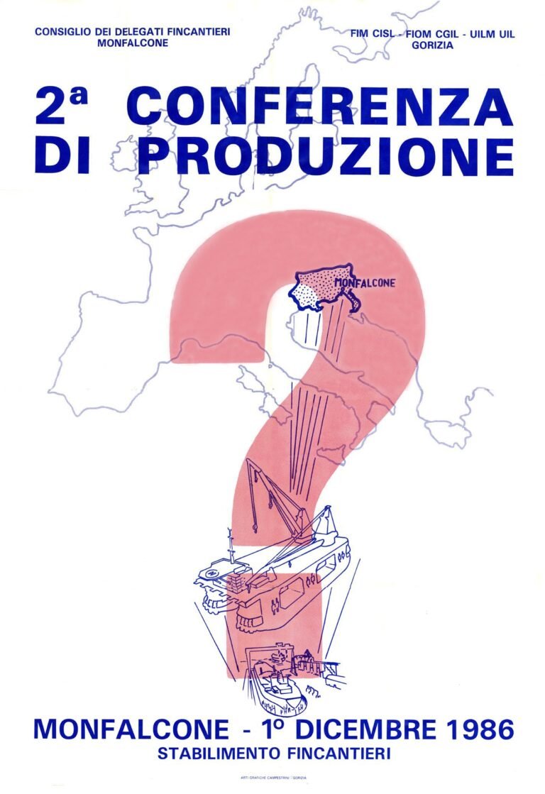 1986 Monfalcone conferenza di produzione stabilimento Fincantieri