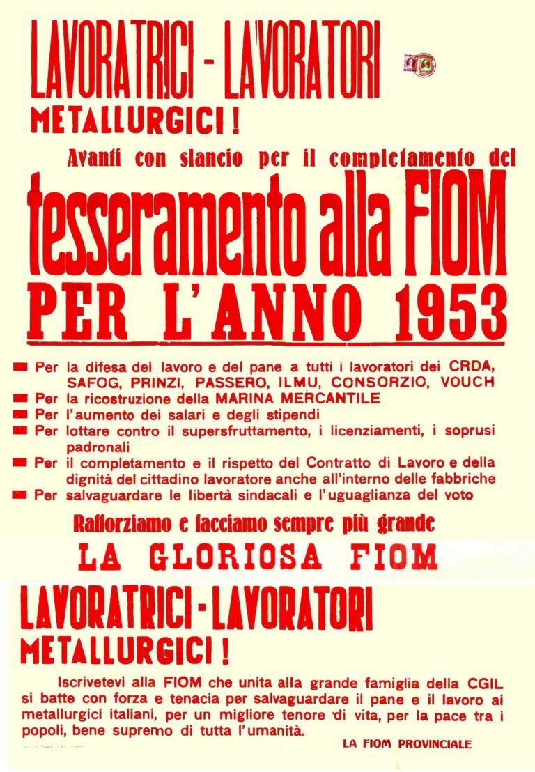 1953 Invito al tesseramento FIOM