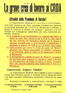1954 Difesa dalla crisi di lavoro ai CRDA