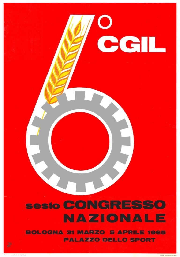 Manifesto 1965 - 6° Congresso nazionale della CGIL a Bologna