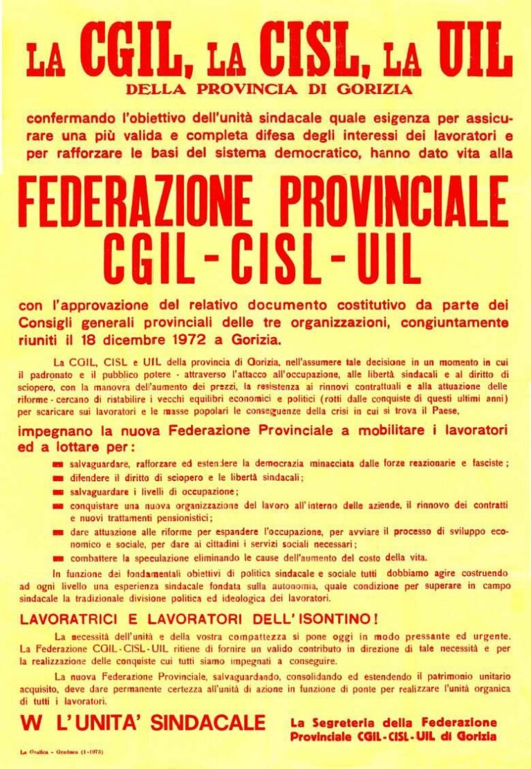 Manifesto 1972 - Gorizia: Costituzione della Federazione provinciale