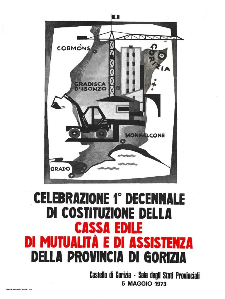 Manifesto 1973 - 10° anniversario della Cassa Edile della provincia di Gorizia