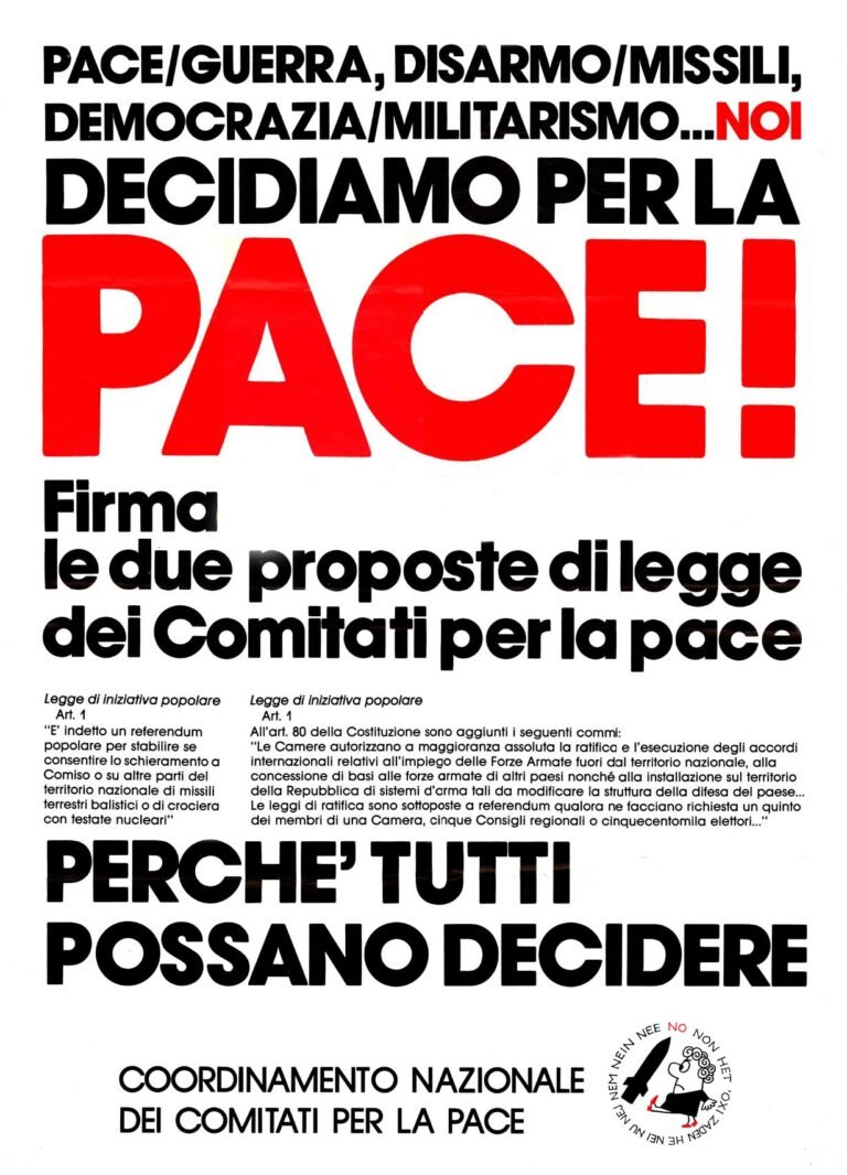 Manifesto 1985 - Petizione popolare per 2 proposte di legge