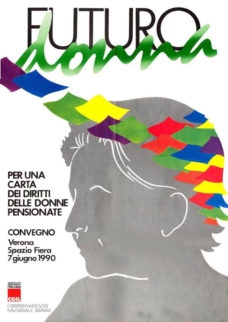 Manifesto 1990 - Convegno sui diritti della donna pensionata a Verona